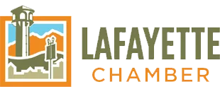 lafayette-chamber Lafayette Chamber logo with a tower and hills graphic on the left and the words "Lafayette Chamber.