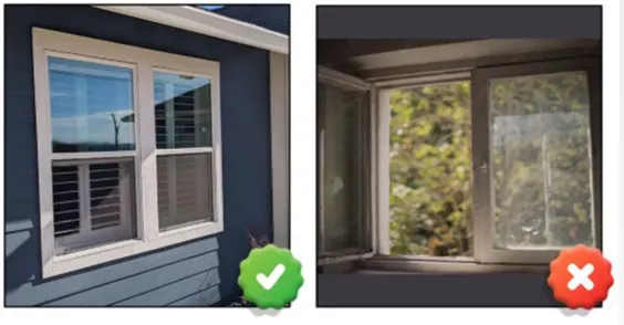 windows-1 Two windows: left window closed with a check mark, right window open with an X mark.